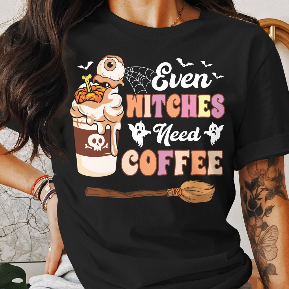 even-witch-need-coffee-halloween-tee