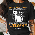 salem-sanctuary-for-wayward-cats-ferals-and-familiars-welcome-est.1692-t-shirt